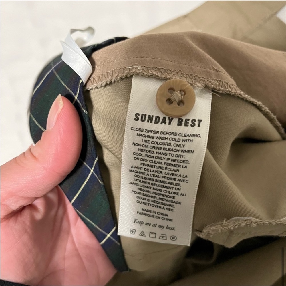 Aritzia Sunday Best Charlie Full Length Wide Leg Trouser Pant Khaki Tan size 00 - Picture 11 of 15